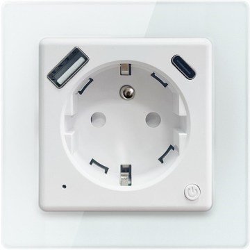 Immax NEO 07553L - Tomada inteligente E 16A/230V + 1xUSB-A+1xUSB C PD 20W