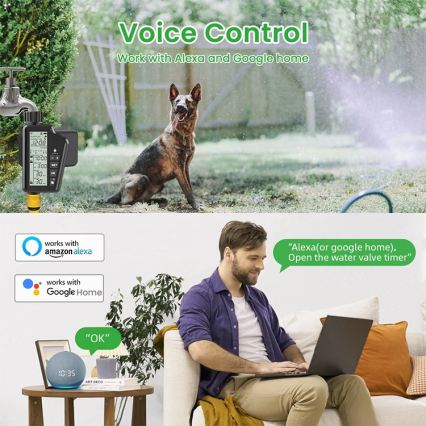 Immax NEO 07556L - Válvula de irrigação 4xAA IP65 Wi-Fi Tuya