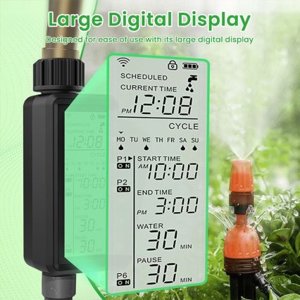 Immax NEO 07556L - Válvula de irrigação 4xAA IP65 Wi-Fi Tuya