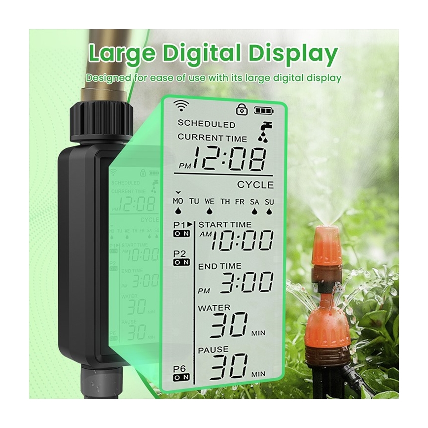 Immax NEO 07556L - Válvula de irrigação 4xAA IP65 Wi-Fi Tuya