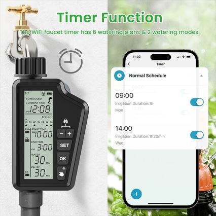 Immax NEO 07556L - Válvula de irrigação 4xAA IP65 Wi-Fi Tuya