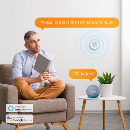 Immax NEO 07557L - Sensor inteligente de temperatura e humidade 1xCR2430 Tuya
