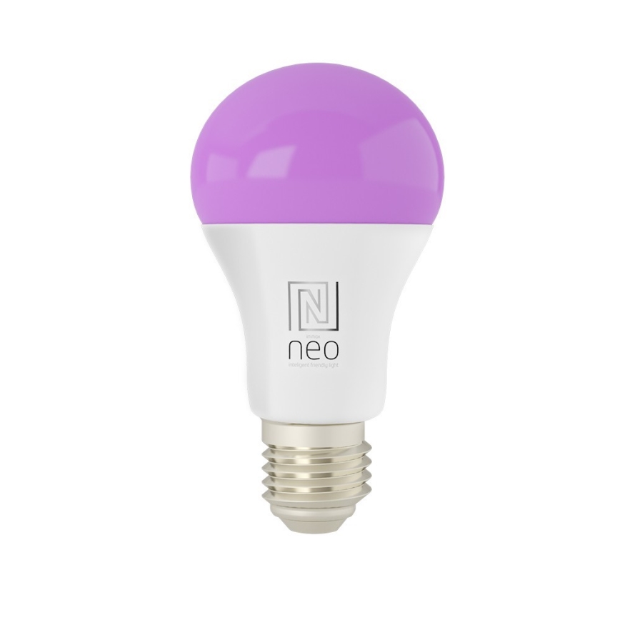Immax NEO 07712L - LED RGB+CCT Lâmpada com regulação NEO LITE Smart E27/9W/230V Wi-Fi Tuya 2200 - 6500K
