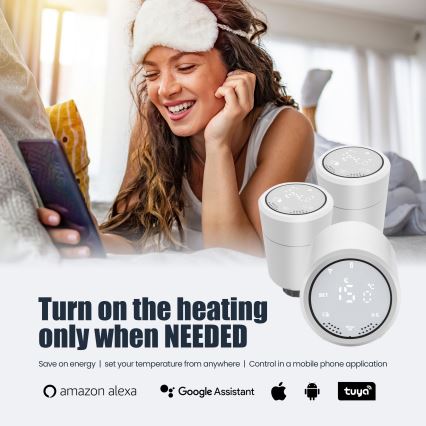 Immax NEO 07732L - Cabeça termostática 2xAA/3V Tuya