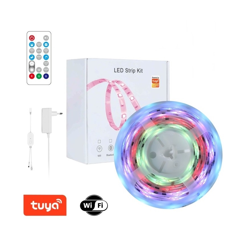 Immax NEO 07734L - Tira LED RGB Regulável NEO LITE LED/18W/230V 5 m MUSIC IP65 Wi-Fi Tuya + controlo remoto