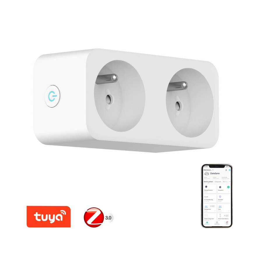 Immax NEO 07752L - Tomada inteligente múltipla 2x16A/230V Tuya