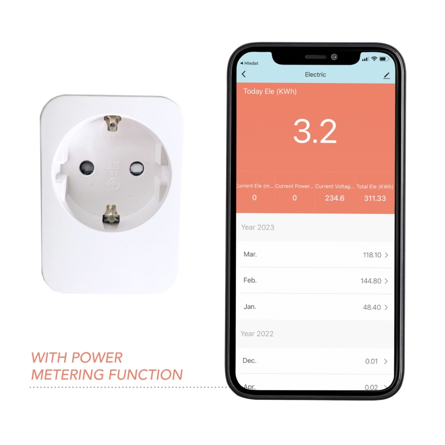 Immax NEO 07761L - Tomada inteligente NEO LITE 3680W/230V/16A Wi-Fi Tuya SCHUKO