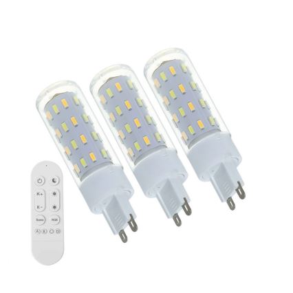 Immax NEO 07763CDO - Pack de 3 lâmpadas LED CCT dimerizáveis G9/4W/230V Wi‑Fi Tuya + controlo remoto