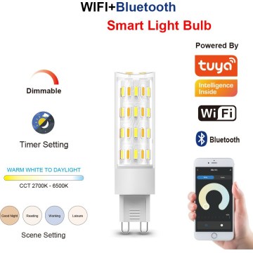 Immax NEO 07763CDO - Pack de 3 lâmpadas LED CCT dimerizáveis G9/4W/230V Wi‑Fi Tuya + controlo remoto