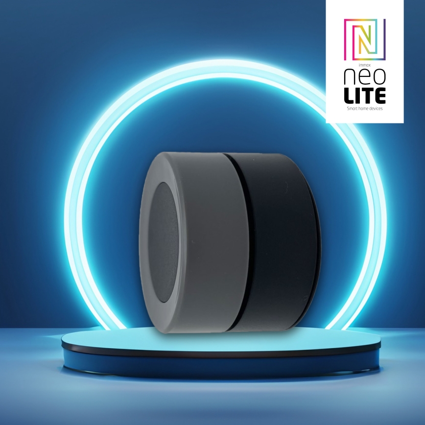 Immax NEO 07768L - Regulador de intensidade luminosa inteligente e rotativo 1xCR2032 Tuya
