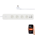 Immax NEO 07771L- Régua de energia NEO LITE Smart 4x AC + 3x USB + 1x USB-C com Wi‑Fi Tuya
