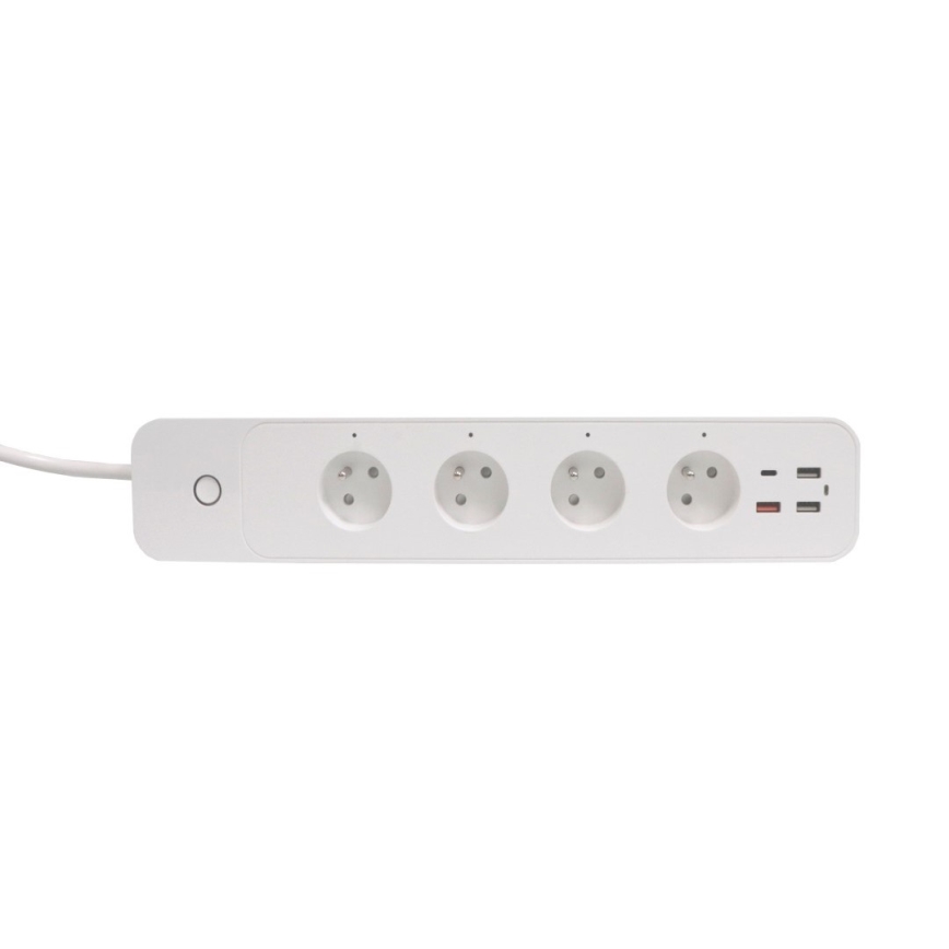 Immax NEO 07771L- Régua de energia NEO LITE Smart 4x AC + 3x USB + 1x USB-C com Wi‑Fi Tuya