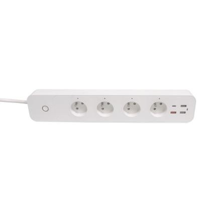Immax NEO 07771L- Régua de energia NEO LITE Smart 4x AC + 3x USB + 1x USB-C com Wi‑Fi Tuya