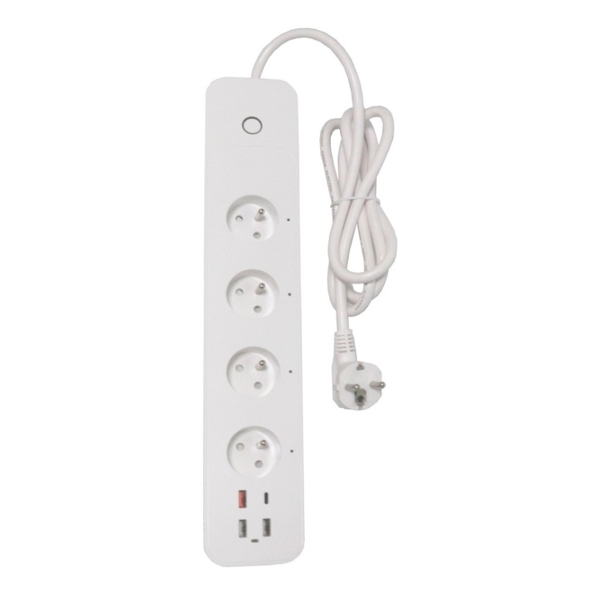 Immax NEO 07771L- Régua de energia NEO LITE Smart 4x AC + 3x USB + 1x USB-C com Wi‑Fi Tuya