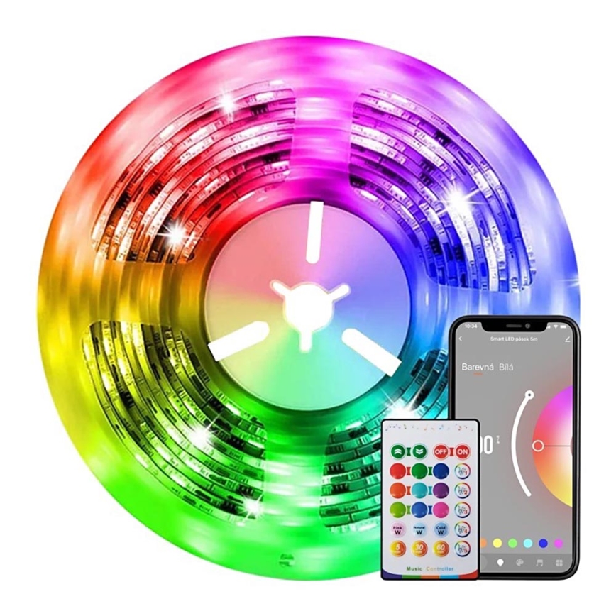 Immax NEO 07775L - LED RGB+CCT Tira com regulação NEO LITE LED/48W/230V 10 m IP65 MUSIC Wi-Fi Tuya + comando