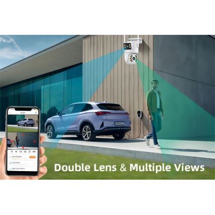 Immax NEO 07783L - Câmera externa inteligente com sensor DOUBLE 355° P/T 2x2MP IP65 Wi-Fi Tuya