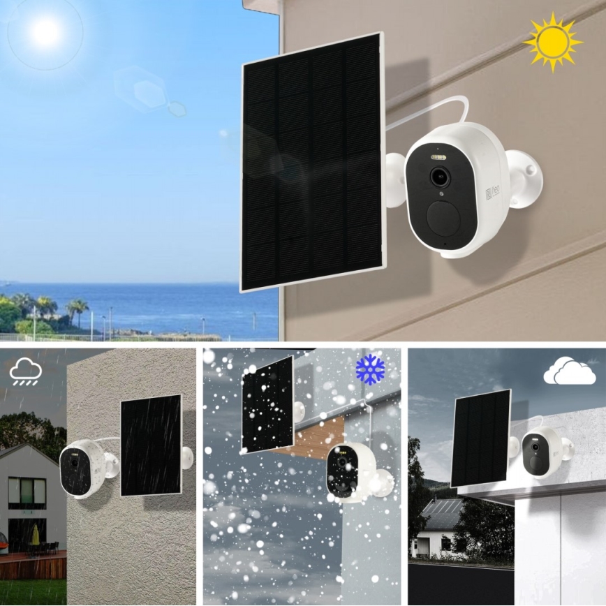 Immax NEO 07802L - Câmera solar inteligente para exterior com sensor BARREL 5000 mAh Wi-Fi Tuya IP65