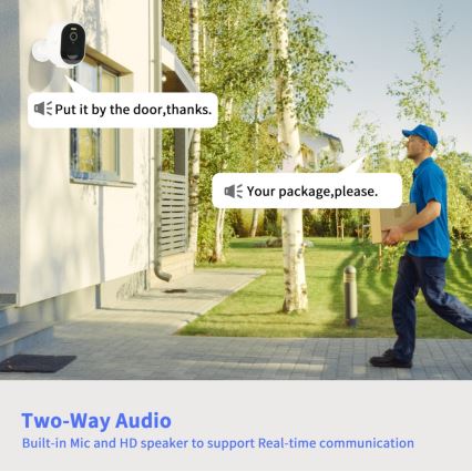 Immax NEO 07802L - Câmera solar inteligente para exterior com sensor BARREL 5000 mAh Wi-Fi Tuya IP65