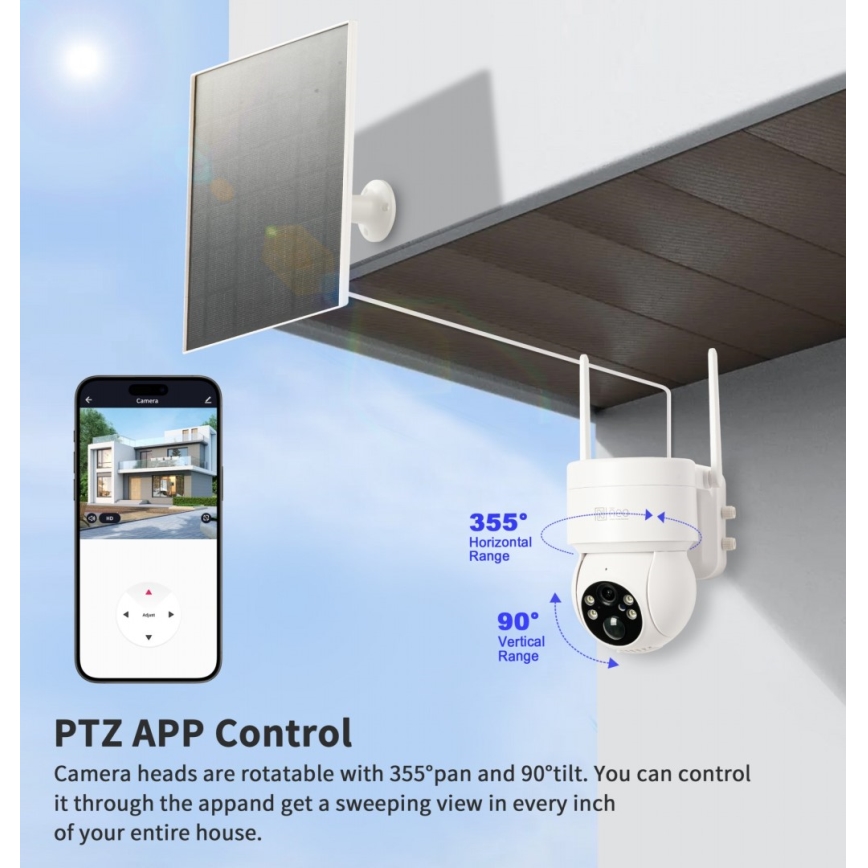 Immax NEO 07803L - Câmera solar externa inteligente com sensor SENTRY 6000 mAh Wi-Fi Tuya IP65