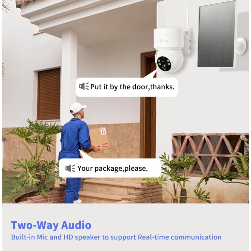 Immax NEO 07803L - Câmera solar externa inteligente com sensor SENTRY 6000 mAh Wi-Fi Tuya IP65