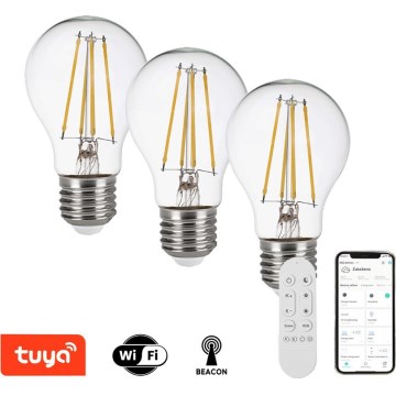 Immax NEO 07806CDO - Conjunto de 3 lâmpadas LED CCT reguláveis E27/3W/230V Wi‑Fi + comando remoto