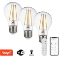 Immax NEO 07806CDO - Conjunto de 3 lâmpadas LED CCT reguláveis E27/7,3W/230V Tuya Wi-Fi + controlo remoto