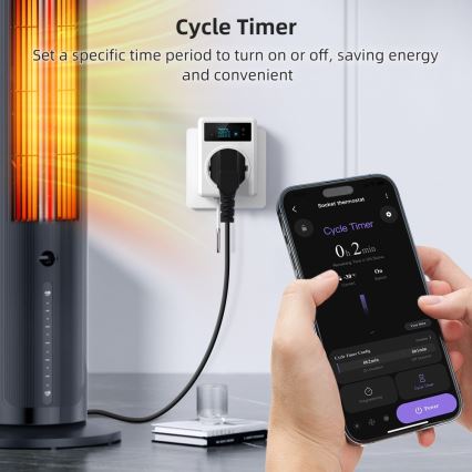 Immax NEO 07811L - Tomada inteligente com termómetro F 3680W Tuya Wi-Fi