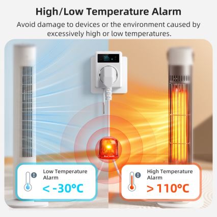 Immax NEO 07811L - Tomada inteligente com termómetro F 3680W Tuya Wi-Fi