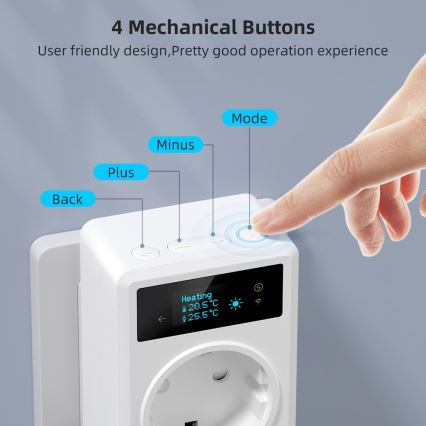 Immax NEO 07811L - Tomada inteligente com termómetro F 3680W Tuya Wi-Fi