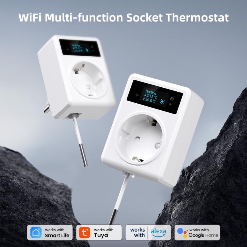 Immax NEO 07811L - Tomada inteligente com termómetro F 3680W Tuya Wi-Fi