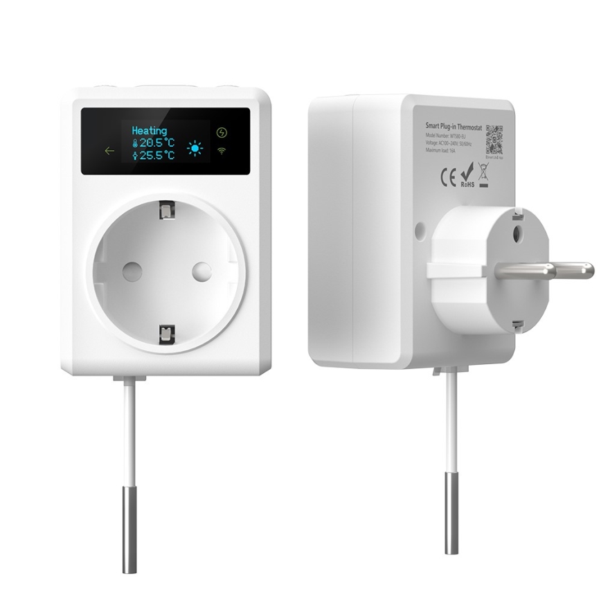 Immax NEO 07811L - Tomada inteligente com termómetro F 3680W Tuya Wi-Fi