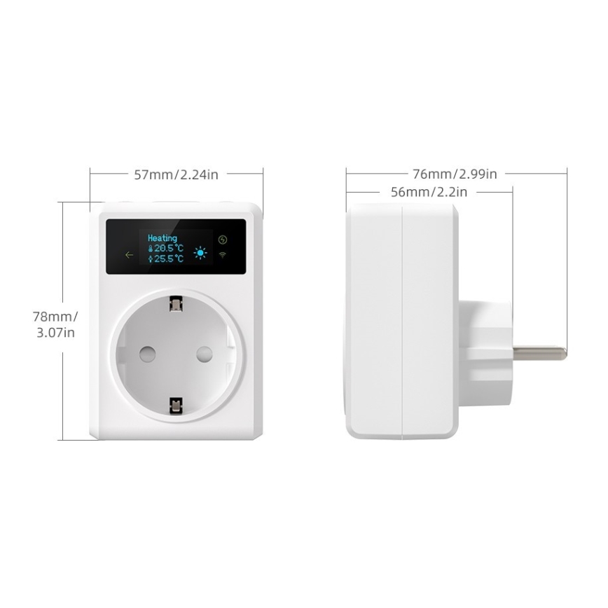 Immax NEO 07811L - Tomada inteligente com termómetro F 3680W Tuya Wi-Fi