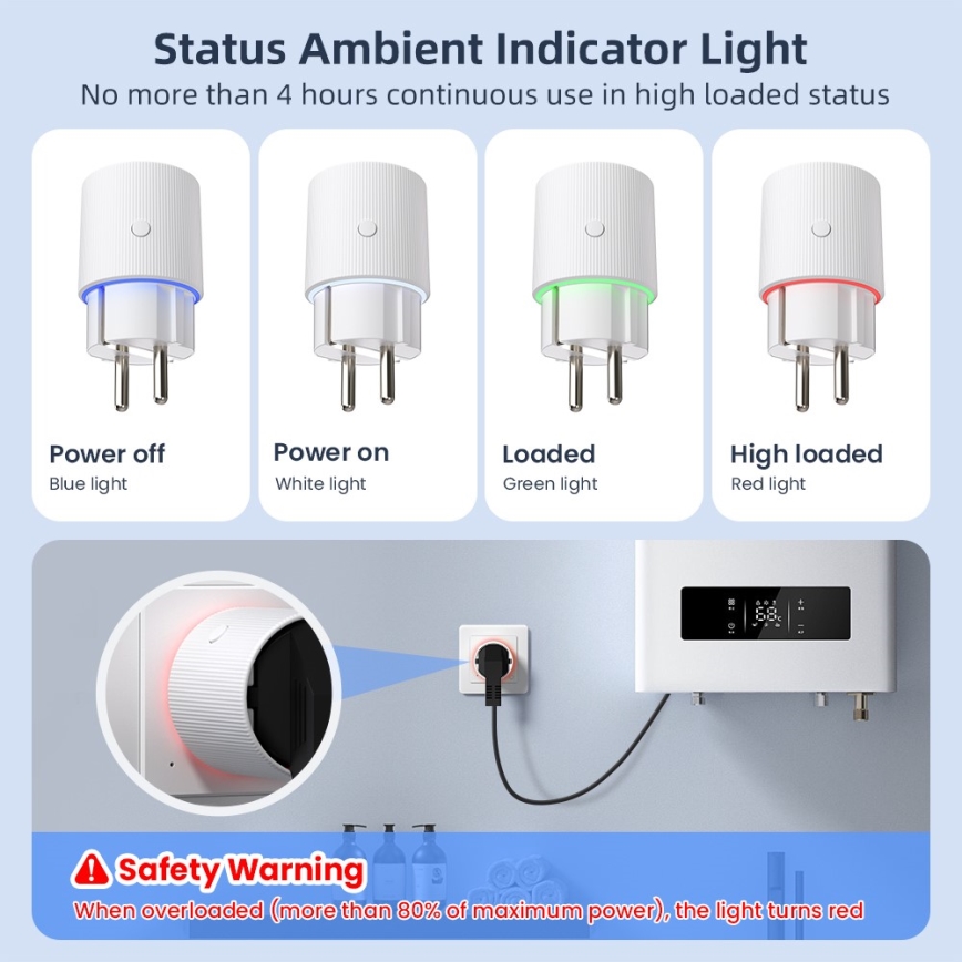 Immax NEO 07812L - Tomada inteligente E 3500W com Wi-Fi