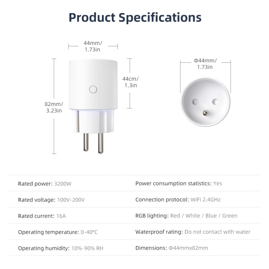 Immax NEO 07812L - Tomada inteligente E 3500W com Wi-Fi
