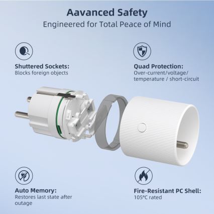 Immax NEO 07812L - Tomada inteligente E 3500W Tuya Wi-Fi