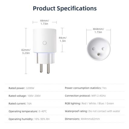 Immax NEO 07812L - Tomada inteligente E 3500W Tuya Wi-Fi