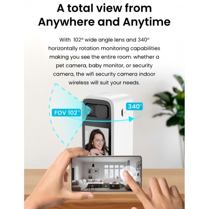 Immax NEO 07814L - Câmara de interior inteligente com sensor de 4 MP, 5V e Wi-Fi