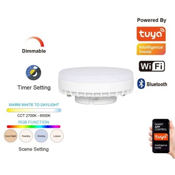 Immax NEO 07816L - Lâmpada LED RGB+CCT dimerizável GX53/10W/230V 2700-6500K Wi-Fi Tuya