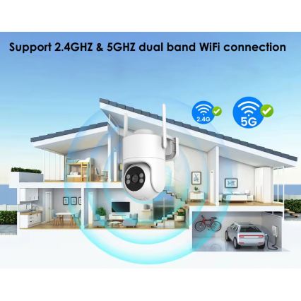 Immax NEO 07819L - Câmara exterior inteligente com sensor de 4 MP, 5 V, IP65, Wi‑Fi