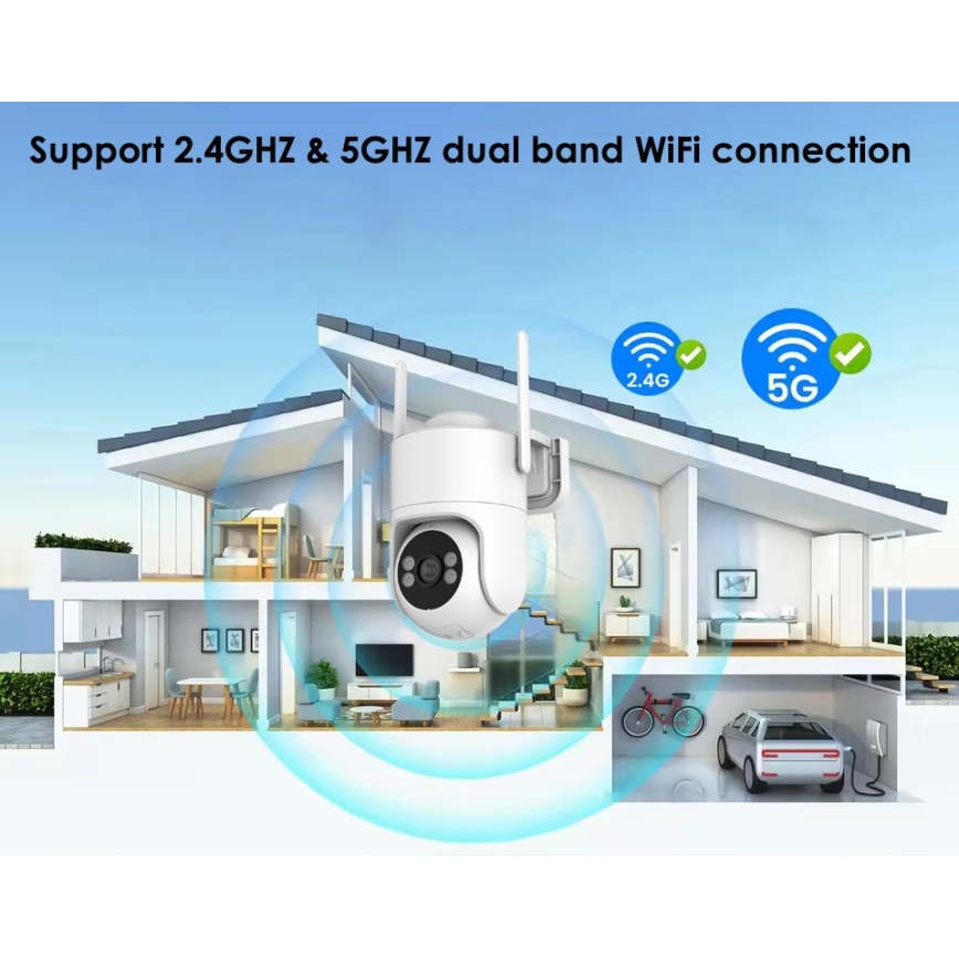 Immax NEO 07819L - Câmara exterior inteligente com sensor de 4 MP, 5 V, IP65, Wi‑Fi
