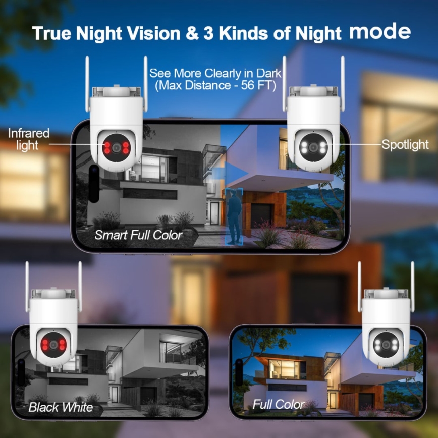 Immax NEO 07819L - Câmara exterior inteligente com sensor de 4 MP, 5 V, IP65, Wi‑Fi
