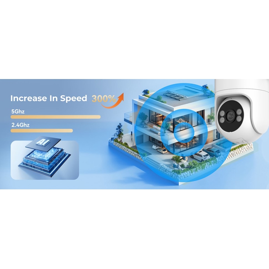 Immax NEO 07819L - Câmara exterior inteligente com sensor de 4 MP, 5 V, IP65, Wi‑Fi