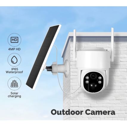 Immax NEO 07820L - Câmara Solar Inteligente para Exterior com Sensor, Bateria de 6000 mAh, IP65, Tuya