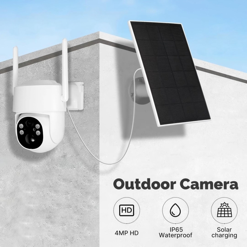 Immax NEO 07820L - Câmara Solar Inteligente para Exterior com Sensor, Bateria de 6000 mAh, IP65, Tuya
