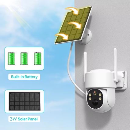 Immax NEO 07820L - Câmara Solar Inteligente para Exterior com Sensor, Bateria de 6000 mAh, IP65, Tuya