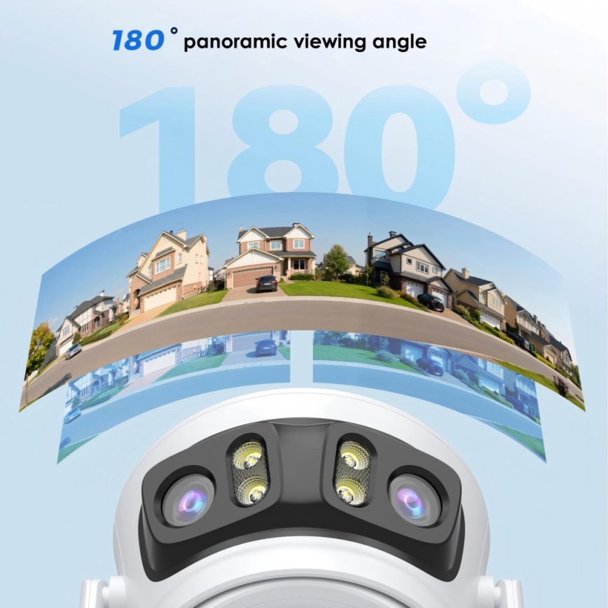 Immax NEO 07823L - Câmara exterior inteligente com três sensores de 2 MP, alimentação 5V, compatível com Tuya e Wi‑Fi