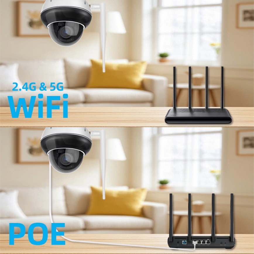 Immax NEO 07825L - Câmara externa inteligente com sensor em cúpula (DOME) 5MP 230V IP66 TUYA Wi-Fi
