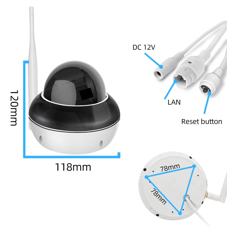 Immax NEO 07825L - Câmara externa inteligente com sensor em cúpula (DOME) 5MP 230V IP66 TUYA Wi-Fi