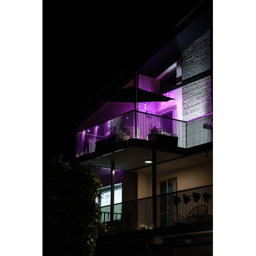 Cadeia de luzes LED RGB+CCT regulável para exterior GIRLANDA 15xLED/1W/230V 15m Wi-Fi Tuya IP65 + controlo remoto