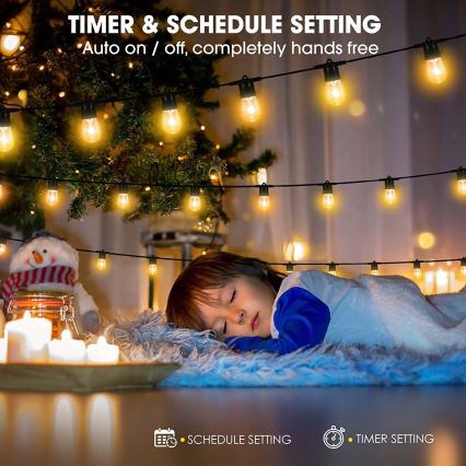 Cadeia de luzes LED RGB+CCT regulável para exterior GIRLANDA 15xLED/1W/230V 15m Wi-Fi Tuya IP65 + controlo remoto